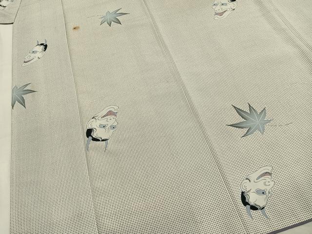 平和屋着物●上質な小紋　般若　正絹　逸品　AABK7906fy