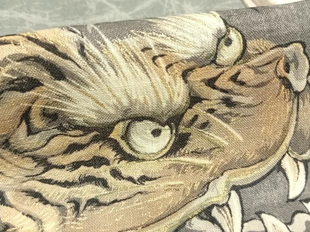 平和屋着物●男性　長襦袢　無双仕立て　手描き　虎　金彩　AABK7907fy