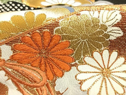 平和屋着物●創業460年・千總　黒留袖　駒刺繍　文箱花文　金彩　小田急百貨店扱い　ロング丈　正絹　逸品　AABK7908fy