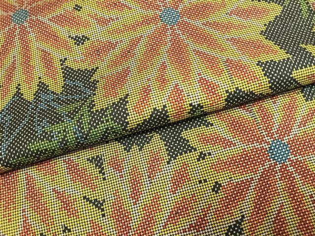 平和屋着物●本場大島紬　7マルキ　舞花文　正絹　逸品　AABK7914fy