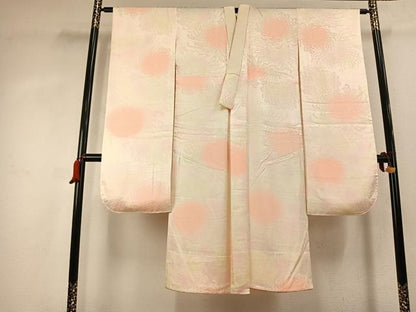 平和屋着物●振袖用長襦袢　無双仕立て　乱菊地紋　暈し染め　正絹　逸品　AABK7917fy