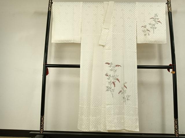 平和屋着物●長襦袢　無双仕立て　手描き　南天文　正絹　逸品　AABK7919fy