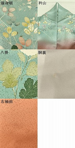 平和屋着物●訪問着　駒刺繍　草花文　暈し染め　金彩　正絹　逸品　AABK7920fy