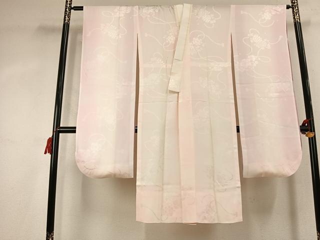 平和屋着物●振袖用長襦袢　無双仕立て　扇面花地紋　暈し染め　京都きもの友禅扱い　正絹　逸品　AABK7921fy