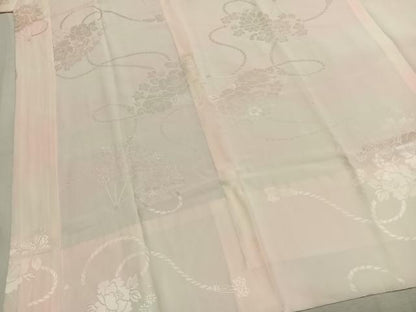 平和屋着物●振袖用長襦袢　無双仕立て　扇面花地紋　暈し染め　京都きもの友禅扱い　正絹　逸品　AABK7921fy