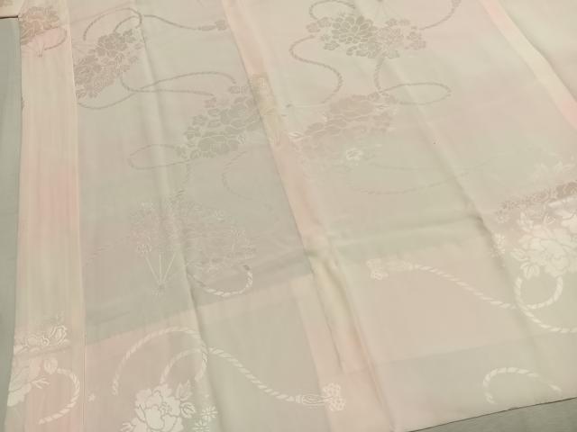 平和屋着物●振袖用長襦袢　無双仕立て　扇面花地紋　暈し染め　京都きもの友禅扱い　正絹　逸品　AABK7921fy
