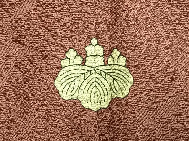 平和屋着物●上質な色無地　花唐草地紋　蘇芳香色　正絹　逸品　AABK7925fy