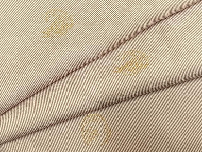 平和屋着物●上質な小紋　草花文　金糸　正絹　逸品　AABK7928fy