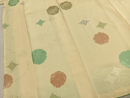 平和屋着物●上質な小紋　地紋起こし　雪輪文　正絹　逸品　AABK7930fy