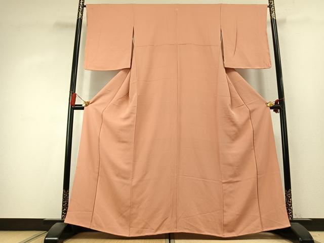 平和屋着物●上質な色無地　深支子色　正絹　逸品　未使用　AABK7935fy
