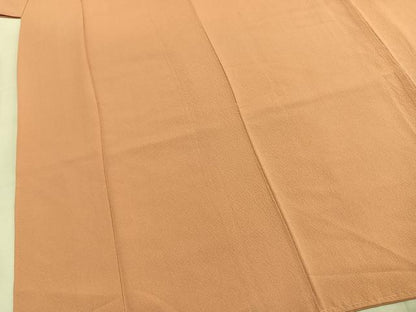 平和屋着物●上質な色無地　深支子色　正絹　逸品　未使用　AABK7935fy