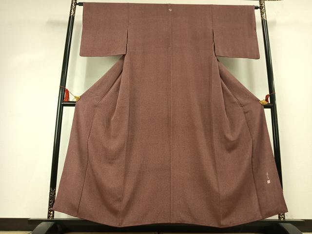 平和屋着物●江戸小紋　作家物　鮫小紋柄　鬼しぼ縮緬　正絹　逸品　AABK7942fy