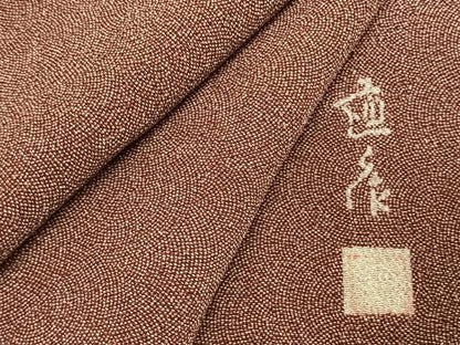 平和屋着物●江戸小紋　作家物　鮫小紋柄　鬼しぼ縮緬　正絹　逸品　AABK7942fy
