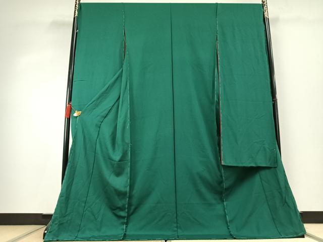平和屋着物●京友禅の第一人者　松井青々　振袖　色無地　萌葱色　仮絵羽　逸品　未使用　AABK7944fy