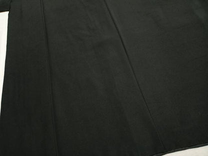 平和屋着物●男性　黒紋付　正絹　逸品　AABK7945fy