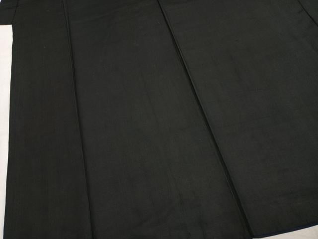 平和屋着物●男性　黒紋付　正絹　逸品　AABK7946fy