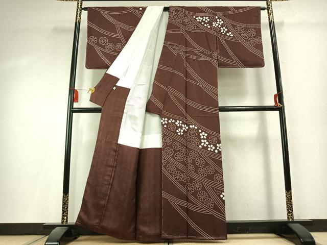 平和屋着物●訪問着　総絞り　舞花文　正絹　逸品　未使用　AABK7947fy