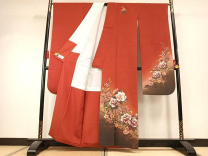 平和屋着物●豪華振袖　草花文　暈し染め　金彩　やまと誂製　正絹　逸品　AABK7948fy