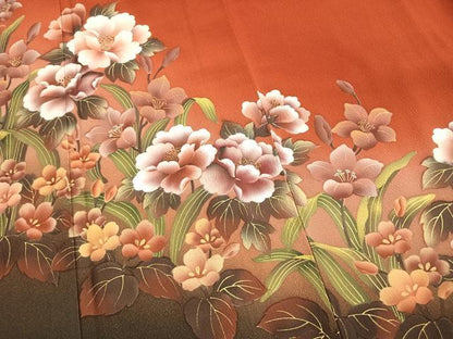 平和屋着物●豪華振袖　草花文　暈し染め　金彩　やまと誂製　正絹　逸品　AABK7948fy