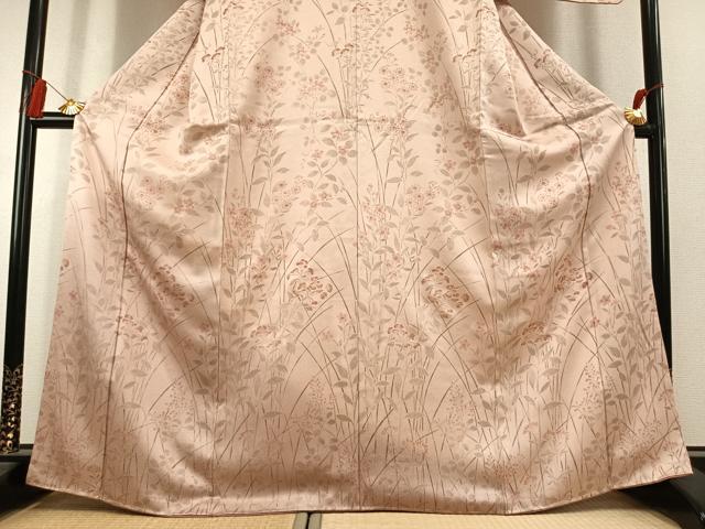 平和屋着物●訪問着　手描き　草花文　正絹　逸品　未使用　AABK7950fy