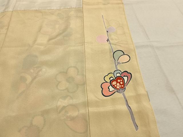 平和屋着物●豪華振袖　枝花文　暈し染め　正絹　逸品　AABK7951fy