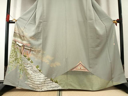 平和屋着物●豪華色留袖　作家物　寂光院　暈し染め　金彩　正絹　逸品　AABK7953fy