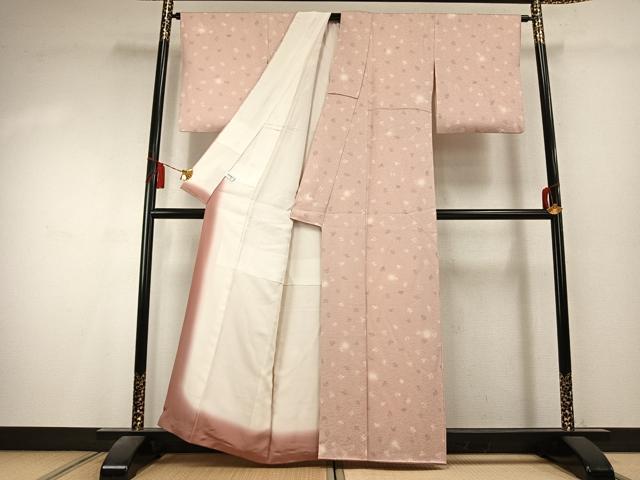 平和屋着物●上質な小紋　草花文　蛍暈し　正絹　逸品　AABK7956fy