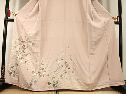 平和屋着物●訪問着　友禅　作家物　草花文　暈し染め　正絹　逸品　未使用　AABK7957fy