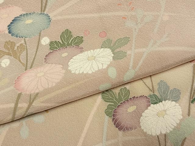 平和屋着物●訪問着　友禅　作家物　草花文　暈し染め　正絹　逸品　未使用　AABK7957fy