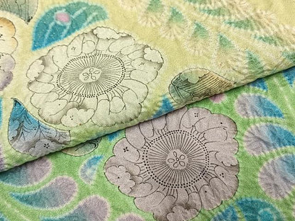 平和屋着物●豪華振袖　作家物　絞り　辻が花　暈し染め　金通し地　正絹　逸品　AABK7963fy