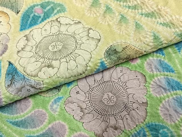 平和屋着物●豪華振袖　作家物　絞り　辻が花　暈し染め　金通し地　正絹　逸品　AABK7963fy
