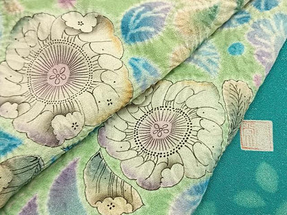 平和屋着物●豪華振袖　作家物　絞り　辻が花　暈し染め　金通し地　正絹　逸品　AABK7963fy