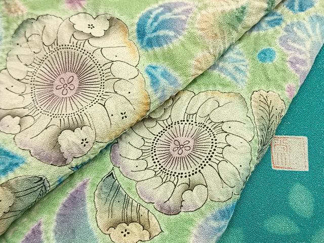 平和屋着物●豪華振袖　作家物　絞り　辻が花　暈し染め　金通し地　正絹　逸品　AABK7963fy