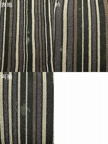 平和屋着物●上質な小紋　縞　正絹　逸品　AABK7967fy