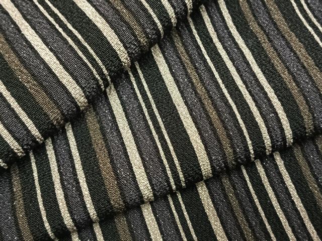 平和屋着物●上質な小紋　縞　正絹　逸品　AABK7967fy