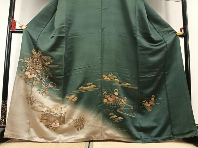 平和屋着物●訪問着　御所車花文　暈し染め　金彩　正絹　逸品　AABK7970fy