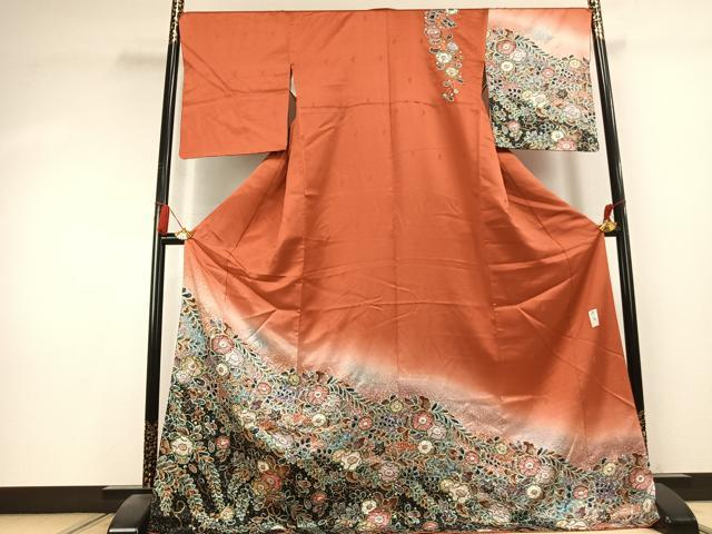 平和屋着物●訪問着　作家物　辻が花　絞り　暈し染め　金彩　伊勢丹扱い　ロング丈　正絹　逸品　未使用　AABK7973fy