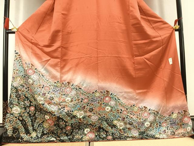 平和屋着物●訪問着　作家物　辻が花　絞り　暈し染め　金彩　伊勢丹扱い　ロング丈　正絹　逸品　未使用　AABK7973fy