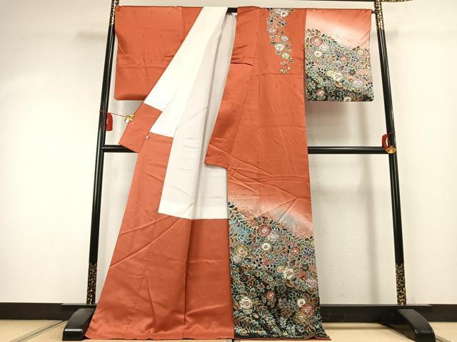 平和屋着物●訪問着　作家物　辻が花　絞り　暈し染め　金彩　伊勢丹扱い　ロング丈　正絹　逸品　未使用　AABK7973fy