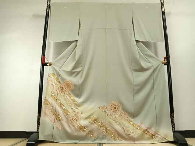 平和屋着物●豪華色留袖　吉祥花文　暈し染め　金銀彩　正絹　逸品　未使用　AABK7974fy