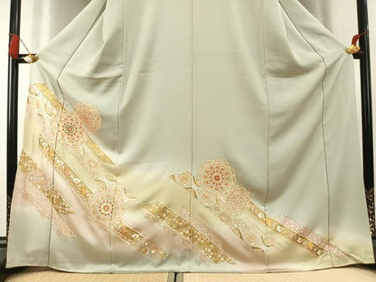 平和屋着物●豪華色留袖　吉祥花文　暈し染め　金銀彩　正絹　逸品　未使用　AABK7974fy