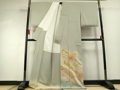 平和屋着物●豪華色留袖　吉祥花文　暈し染め　金銀彩　正絹　逸品　未使用　AABK7974fy