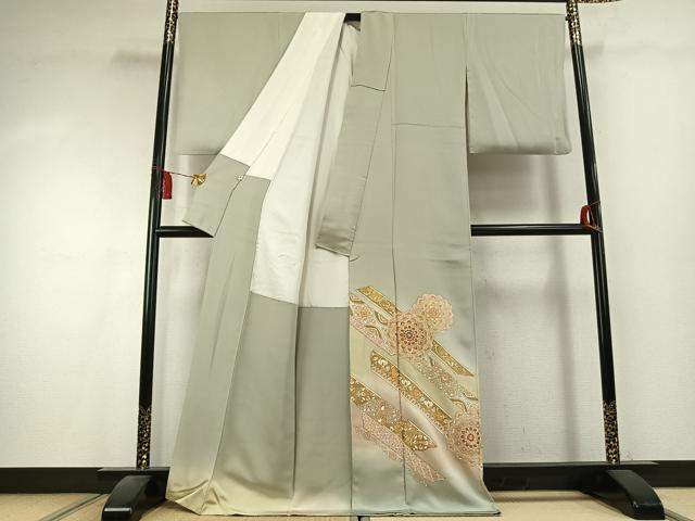 平和屋着物●豪華色留袖　吉祥花文　暈し染め　金銀彩　正絹　逸品　未使用　AABK7974fy