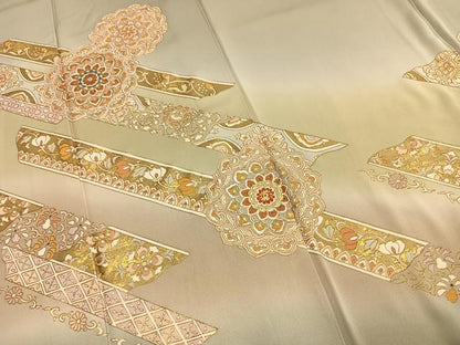平和屋着物●豪華色留袖　吉祥花文　暈し染め　金銀彩　正絹　逸品　未使用　AABK7974fy