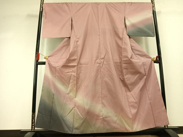 平和屋着物●本場縞大島紬　訪問着　霞文　正絹　逸品　AABK7978fy