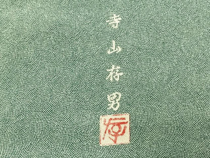 平和屋着物●寺山存男　江戸小紋　鮫小紋柄　ますいわ屋扱い　ロング丈　正絹　逸品　AABK7979fy