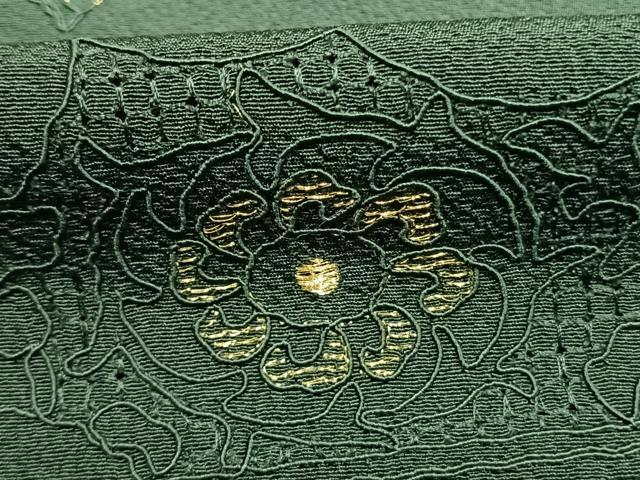 平和屋着物●訪問着　中国三大刺繍　スワトウ刺繍　汕頭刺繍　総刺繍　吉祥花文　暈し染め　金糸　正絹　逸品　AABK7980fy