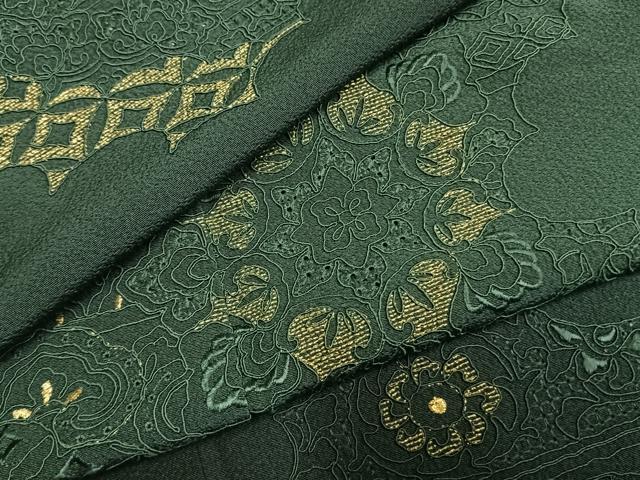 平和屋着物●訪問着　中国三大刺繍　スワトウ刺繍　汕頭刺繍　総刺繍　吉祥花文　暈し染め　金糸　正絹　逸品　AABK7980fy