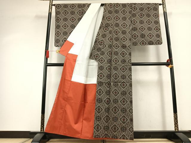 平和屋着物●本場大島紬　龍郷絣　正絹　逸品　未使用　AABK7981fy