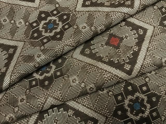 平和屋着物●本場大島紬　龍郷絣　正絹　逸品　未使用　AABK7981fy